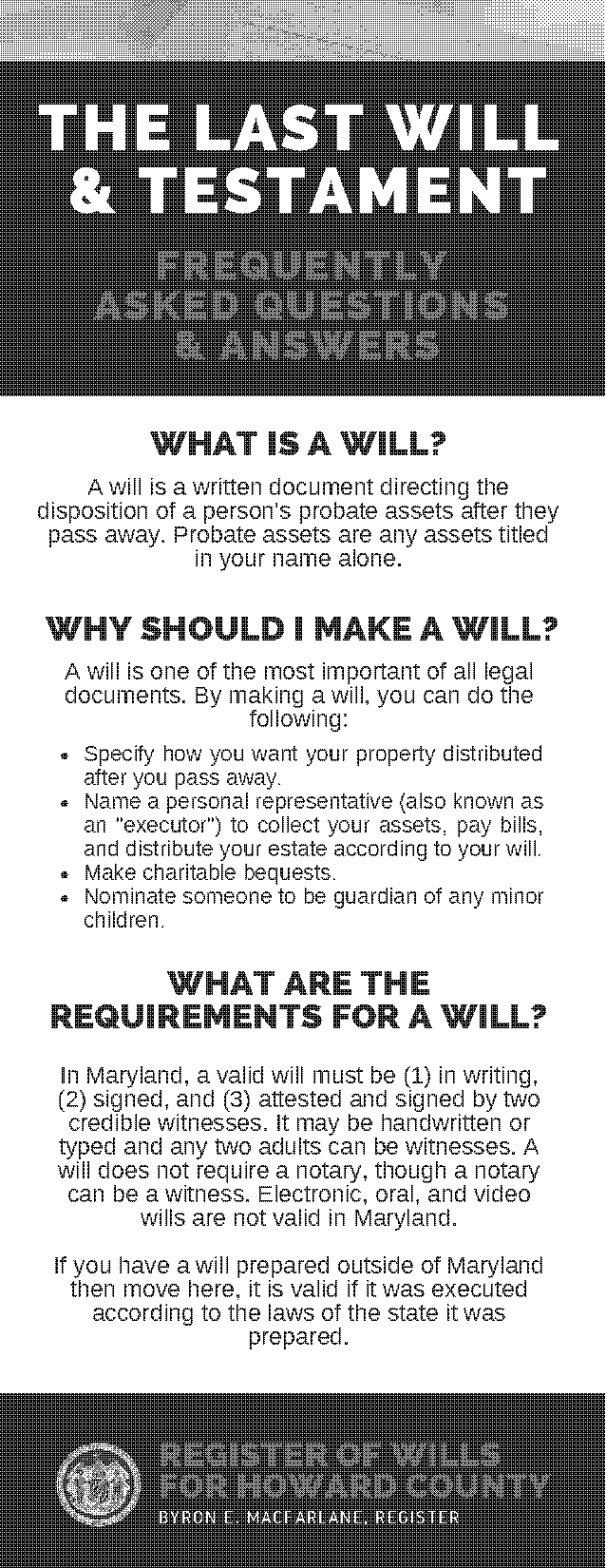 what is required to sign a last willl and testament